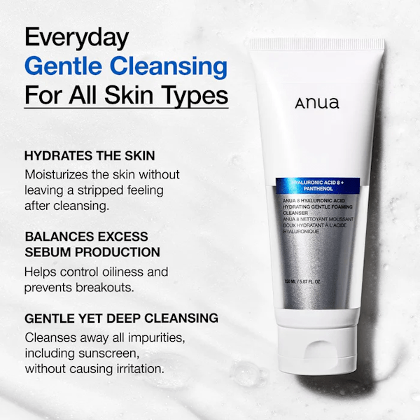 Anua 8 Hyaluronic Acid Hydrating Gentle Foaming Cleanser - Essential Korean Skincare-Be Yours-Korean Skincare