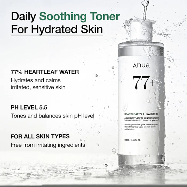 Anua Heartleaf 77% Soothing Toner - Best Korean Skincare Essential for Hydrated Skin-Be Yours-Korean Skincare