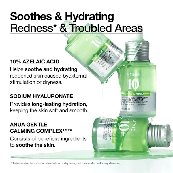 Anua Azelaic Acid 10 Hyaluron Redness Soothing Serum for Korean Skincare-​Be Yours-Korean Skincare