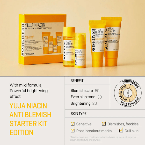 SOME BY MI - Yuja Niacin Anti - Blemish Starter Kit - Be Yours - 